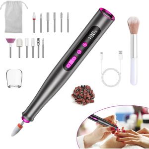 White-Label® Nagelfrees - Elektrische Nagelvijl - Manicure Set Elektrisch - Pedicure Apparaat - Zwart en Paars