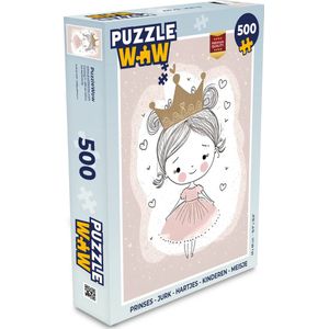 Puzzel Prinses - Jurk - Hartjes - Kinderen - Meisje - Legpuzzel - Puzzel 500 stukjes