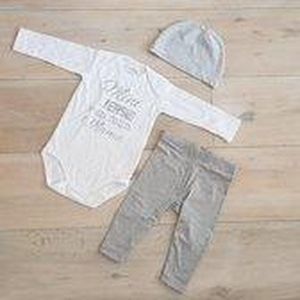 MM Baby pakje cadeau geboorte meisje jongen set met tekst aanstaande zwanger kledingset pasgeboren unisex Bodysuit | Huispakje | Kraamkado | Gift Set babyset kraamcadeau  babygeschenk babygeschenkset kraampakket