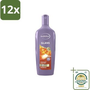 Andrélon - Glans - Shampoo - 450 ml - Voordeelverpakking - 12 stuks - Shampoo voor glanzend haar - Shampoo voor alle haartypes