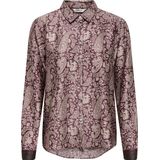 ONLY Dames Blouse Bordeaux – Loose Fit – Gerecycled Polyester – Print