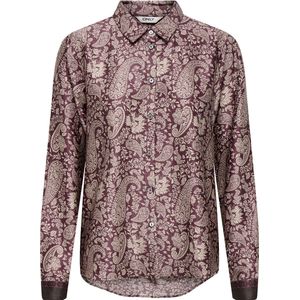 ONLY Dames Blouse Bordeaux – Loose Fit – Gerecycled Polyester – Print
