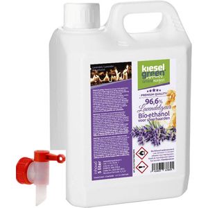 KieselGreen 5 Liter Bio-Ethanol met Lavendel Aroma - Bioethanol 96.6%, Veilig voor Sfeerhaarden en Tafelhaarden, Milieuvriendelijk - Premium Kwaliteit Ethanol voor Binnen en Buiten