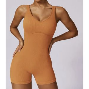 DAILY GYM JUMPSUIT - Maat M - Oranje - Jumpsuit - Gymwear - Sportkleding