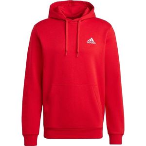 Adidas feelcozy hoodie in de kleur rood.