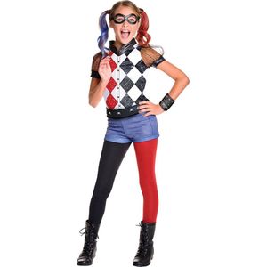 RUBIES UK - Harley Quinn Superhero Girls luxe kostuum voor meisjes - 98/104 (3-4 jaar) - Kinderkostuums