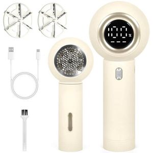 Oplaadbaar Scheerapparaat met LCD-display - Anti-pilling, 3 Instelbare Snelheden en 6 Mesjes voor Kleding en Meubels