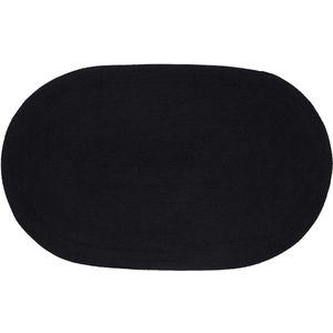 Ovaal vloerkleed 50 x 80 cm Zwart gevlochten katoenen loper Klein omkeerbaar vloerkleed Retro vloerkleed