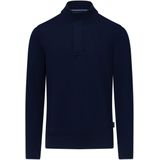 State of Art - Trui - Navy - Met Halve Rits en Nylon Details