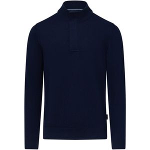 State of Art - Trui - Navy - Met Halve Rits en Nylon Details