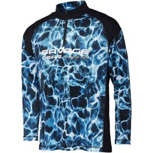 Savage Gear Marine Uv T-shirt Met Lange Mouwen Blauw L Man