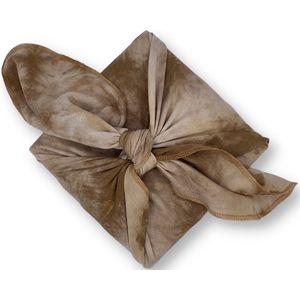 Giftwrappies - Furoshiki - Doek katoen - inpakstof - 90x90 cm - Tie en dye caramel