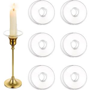 Glazen Bobeches 12 stuks - Kandelaar Druppelvangers - Kaars Wax Protectors - Kandelaar Houders - Taps toelopende Kaarsen - Kerk Kaarsen - Woonkamer Decor - Thuis - Ronde