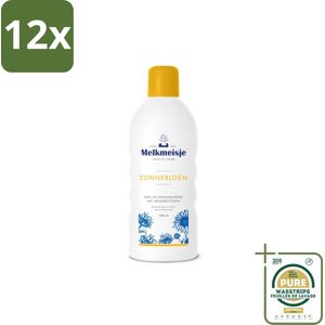 Melkmeisje Bad en Douche Crème Zonnebloem en Melk 1000 ml - Voordeelverpakking - 12 stuks - Melkmeisje - Melkproteïnen