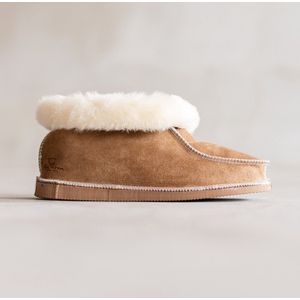 Schapenvacht pantoffels - Lamsvacht dames sloffen - Camel - Maat 45