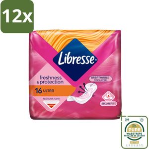 Libresse – Inlegkruisjes – Invisible Normal 3 mm – 16 Inlegkruisjes - Voordeelverpakking - 12 stuks - Ultradun - Discreet