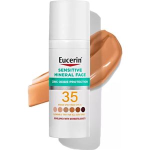 Eucerin Sensitive Tinted Hydraterende minerale zonnebrandcrème - Voor alle huidskleuren - SPF 35