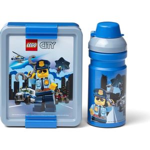 LEGO Drinkfles/Bidon en Broodtrommel - Lego City - Lunchset - Kunststof