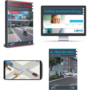 Motor Theorie Rijbewijs A (30 uur) 3250 oefenvragen + 50 Online Examens met Samenvatting & Mobiele Apps en CBR Gids - Rijbewijs A - Slagen zonder theorieboek - Lens Media