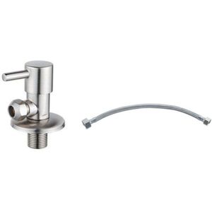 Fortifura Calvi Hoekstopkraan Met Flexibele Slang - 30cm slang - 1/2""x3/8"" - geborsteld rvs