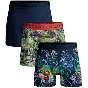 Muchachomalo - Jongens 3-pack Boxershorts - Blauw - New School