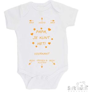 100% katoenen Romper ""Mijn mama is de allerliefste"" Moederdag Unisex Katoen Wit/mosterd Maat 56/62