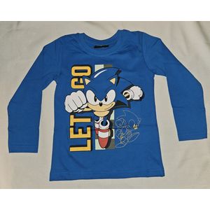 Sonic the Hedgedog longsleeve katoen blauw let go maat 104