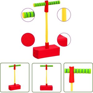 The Living Store Springstok - Kinderen - Groen/Rood/Geel - Kunststof - 23 x 11 x 50 cm - Max - 50 kg