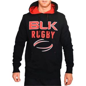 BLK Rugby Hoodie Zwart/Rood maat medium