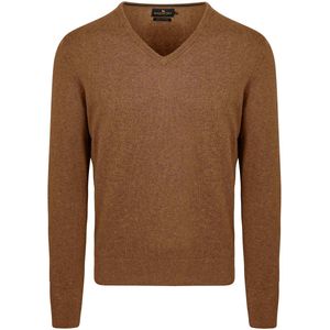 Steppin' Out Trui Cotton Cashmere V-hals Taupe Melange - Maat S - Heren - Pullovers