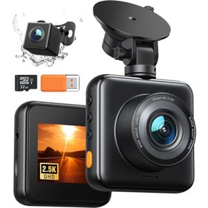 Dashcam voor auto voor en achter – Dual dashcam – Voor- en achtercamera – Autocamera – Full HD dashcam – Dashcam met nachtzicht – Dashcam met bewegingssensor – Groothoeklens – Parkeermodus – Loop recording – Dashcam met SD-kaart