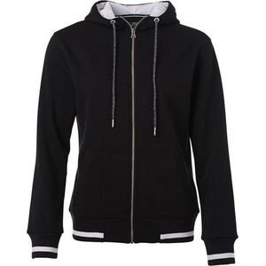 James and Nicholson Dames/dames Club Sweat Jacket (Zwart/Wit)