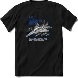 F-15 Vliegtuig T-Shirt | Unisex leger Kleding | Dames - Heren Straaljager shirt | Army F16 | Grappig bouwpakket Cadeau | - Zwart - S