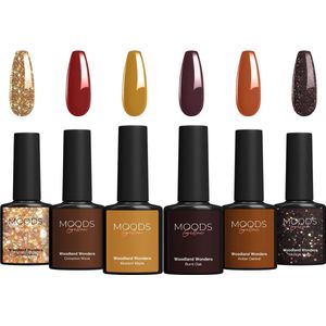 Moods Gellac 6-delige Set - Gellak Starterspakket - Gel Nagellak - 8ML - Woodland Wonders - Gellac - Nagels - Chique Kleuren - HEMA- & TPO-vrij