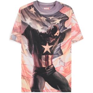 Captain America Brave New World - Captain America - Flag Heren T-shirt - meerkleurig - XL