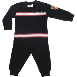 Brandweer Baby/Peuter/Kleuter/Kinderpyjama - collectie Fun2Wear rode streep / zwart - Maat 140
