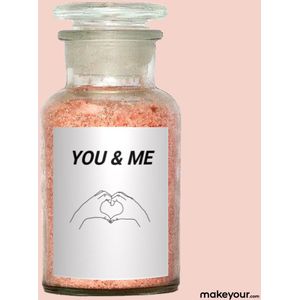 Badzout met Etiket: you & me - Origineel Valentijn Cadeau - makeyour.com - Premium Badzout - makeyour.com