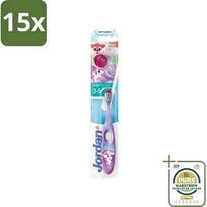 15 x Jordan Tandenborstel Step 2 (3-5 jaar) - Grootverpakking - Tandenborstel Kind 3-5 Jaar - Kindertandenborstel - Melkgebit - Tandenpoetsen Kind - Tandenborstel Soft