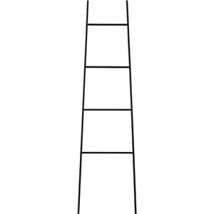 Atmooz - Decoratieve Ladder Mala - Woonkamer / Slaapkamer / Badkamer - Mat zwart metaal - Zwart - Hoogte 180cm - Metaal