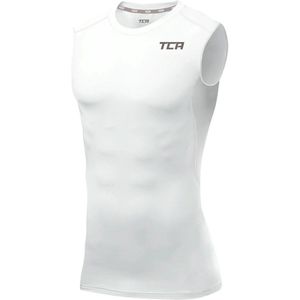 TCA Mannen HyperFusion Compressie Basislaag Hemd Onder Shirt - Wit, L