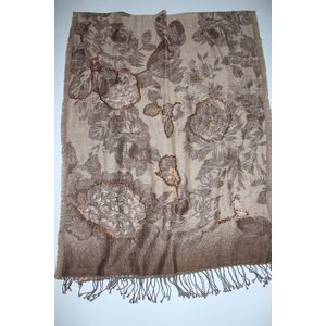 1001musthaves.com Wollen dames sjaal in bruin-beige 70 x 180 cm