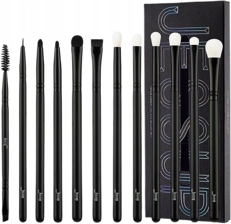 Jessup - Oogschaduwborstelset - Zwart - 12-delige Professionele Make-upborstels