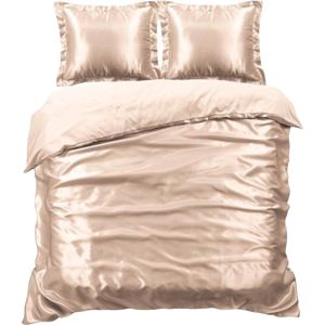 Beauty Silk Dekbedovertrek - 240x200/220 - Glans Satijn - Champagne