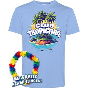 T-shirt Tropical Island | Toppers in Concert 2024 | Club Tropicana | Hawaii Shirt | Ibiza Kleding | Lichtblauw | maat XXXL