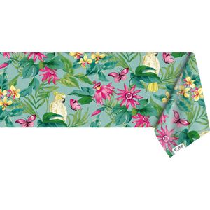 Raved Tafelzeil Jungle  140 cm x  290 cm - Roze - PVC - Afwasbaar