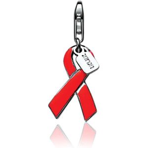 Zinzi zilveren bedel Red Ribbon CHARMS19