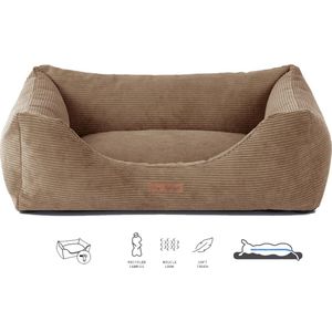 Dog's Lifestyle Orthopedische hondenmand Ribbed Bruin L 90cm -Ook in XL - Wasbare hoes