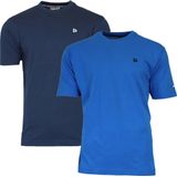 2-Pack Donnay - T-shirt (Vince) - Sportshirt - Heren - Navy/Active-blue (296) - maat S