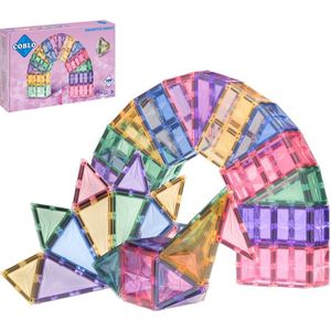Coblo Pastel 100 stuks - Magnetisch speelgoed - Montessori speelgoed - Magnetische Bouwstenen - Magnetische tegels - Magnetic tiles - Cadeau kind - Speelgoed 3 jaar t/m 12 jaar - Magnetisch speelgoed bouwblokken