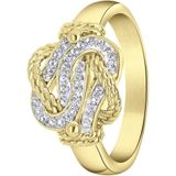 Lucardi Dames Goldplated ring Surinaamse mattenklopper - Ring - Cadeau - Staal - Goudkleurig